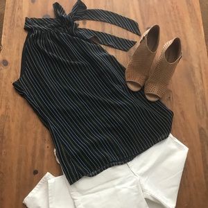 Banana Republic Cold Shoulder bow neck